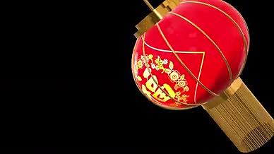 灯笼红色过年新春福视频的预览图